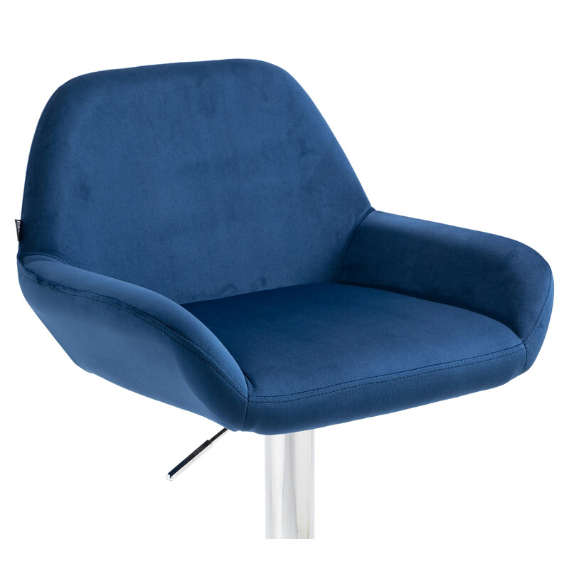 Modern justerbar barstol i sammet med metallram