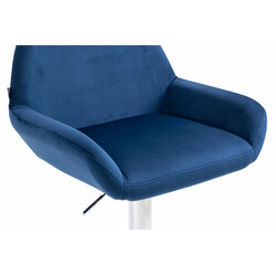 Modern justerbar barstol i sammet med metallram