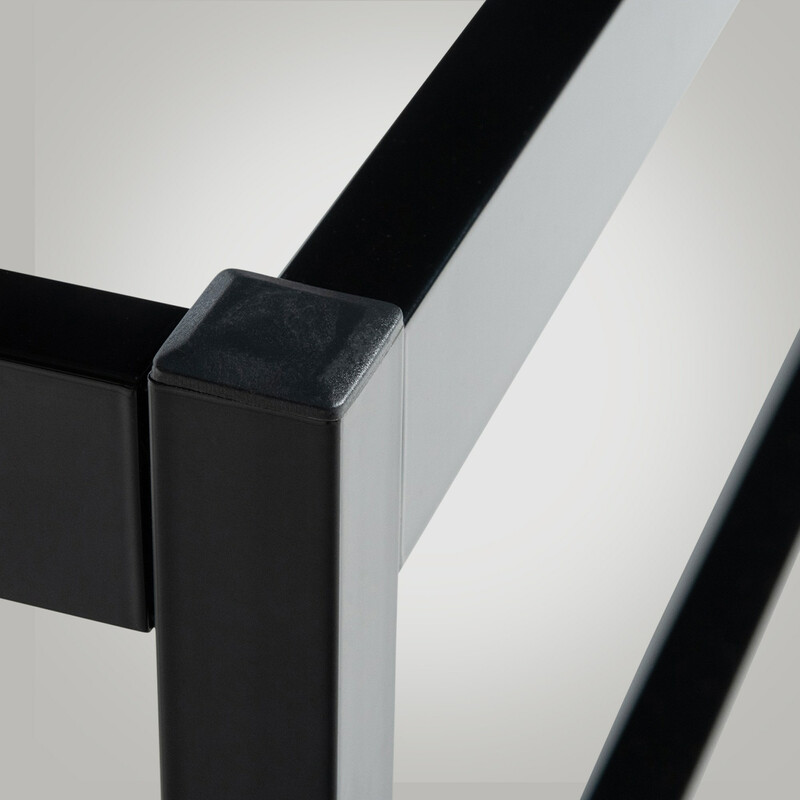 Modern metallsäng med förvaring och minimalistisk design