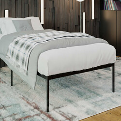 Stabil stålram sängstomme med förvaringsutrymme och golvskydd