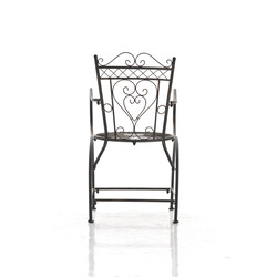 Nostalgisk handgjord trädgårdsstol i järn med antikpatina