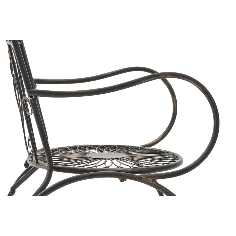 Nostalgisk handgjord trädgårdsstol i järn med antikpatina