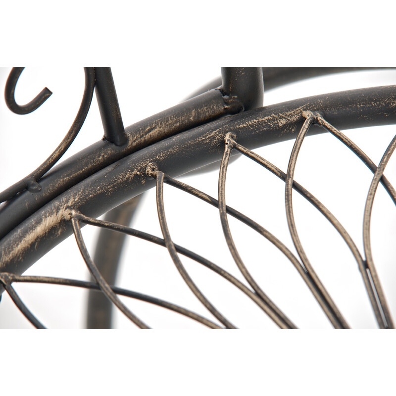 Nostalgisk handgjord trädgårdsstol i järn med antikpatina