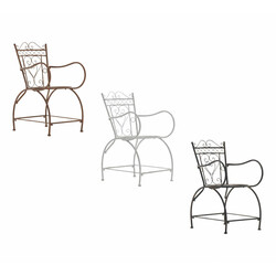 Nostalgisk handgjord trädgårdsstol i järn med antikpatina