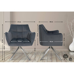 Elegant vridbar matstol i sammet med hög viktkapacitet