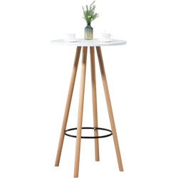 Elegant skandinaviskt ståbord med bokträben och MDF-skiva