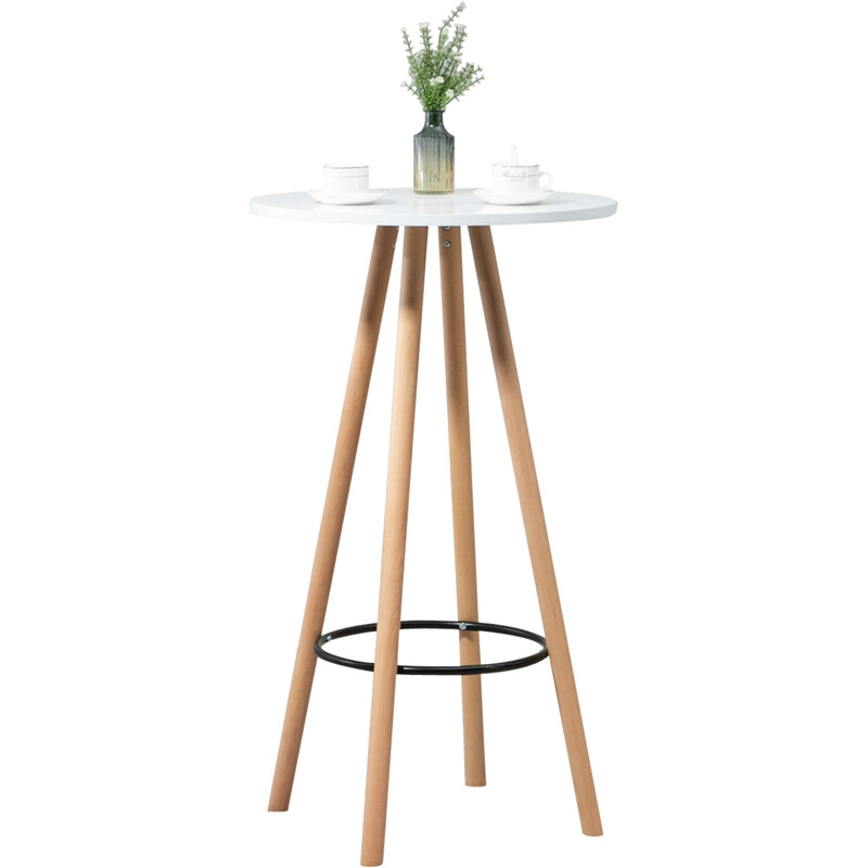 Elegant skandinaviskt ståbord med bokträben och MDF-skiva