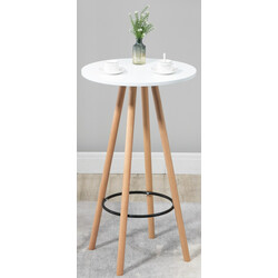 Elegant skandinaviskt ståbord med bokträben och MDF-skiva