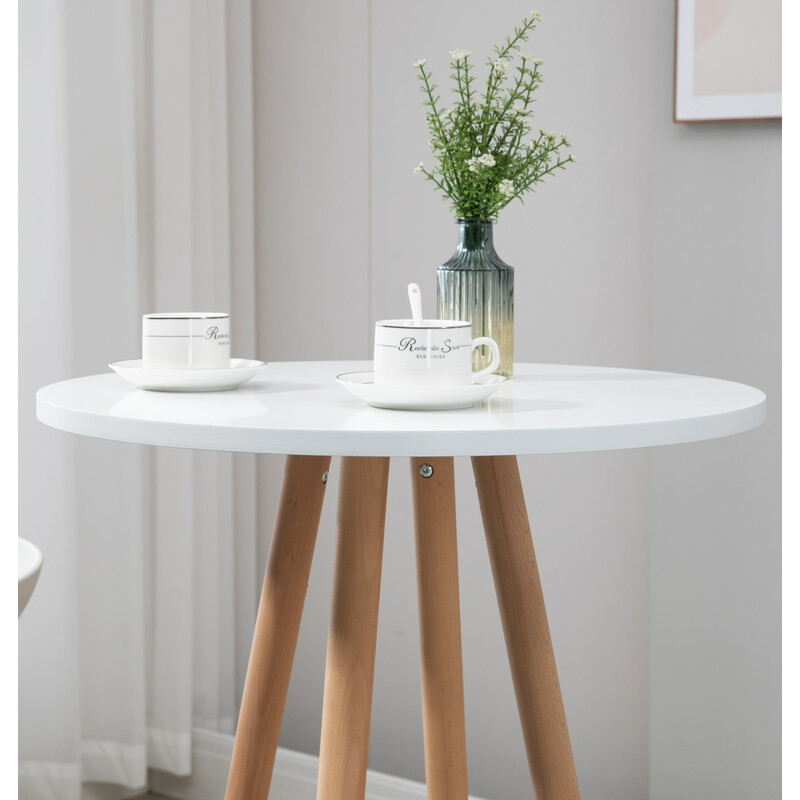 Elegant skandinaviskt ståbord med bokträben och MDF-skiva