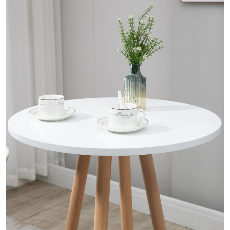 Elegant skandinaviskt ståbord med bokträben och MDF-skiva