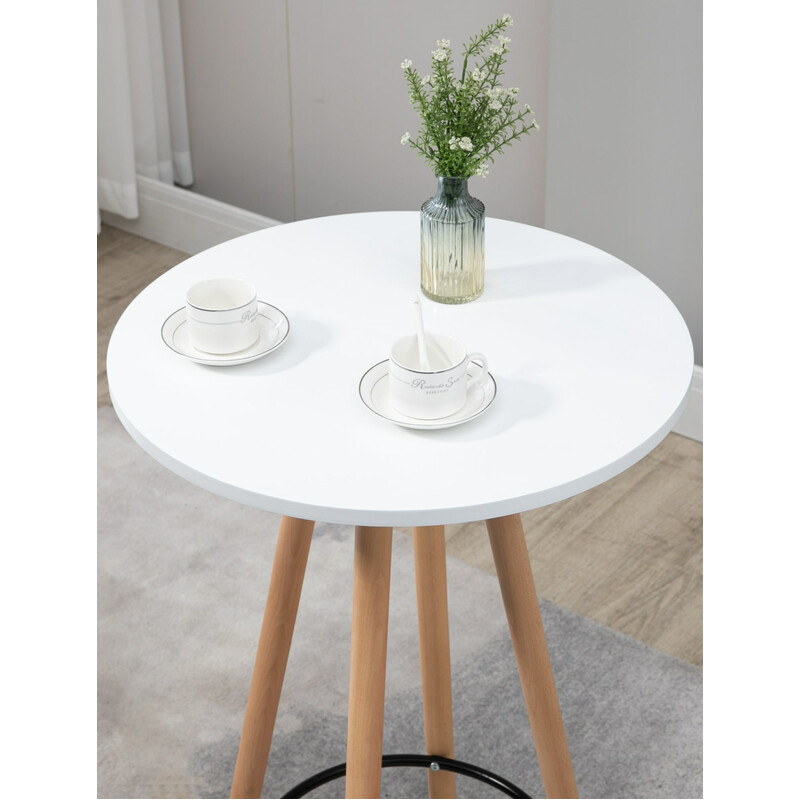 Elegant skandinaviskt ståbord med bokträben och MDF-skiva