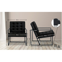 Lyxig fåtölj i sammet med stabil metallram