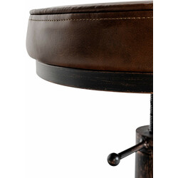 Industriell justerbar pall med konstläder och metallram