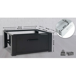 Ergonomisk metallställning med förvaringslåda för hushållsapparater