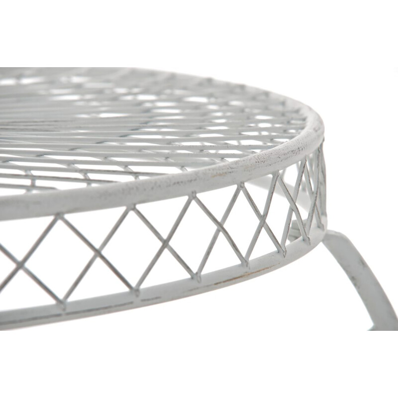 Nostalgiskt handgjort trädgårdsbord i järn med antikpatina