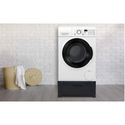 Ergonomisk metallställning med förvaringslåda för hushållsapparater