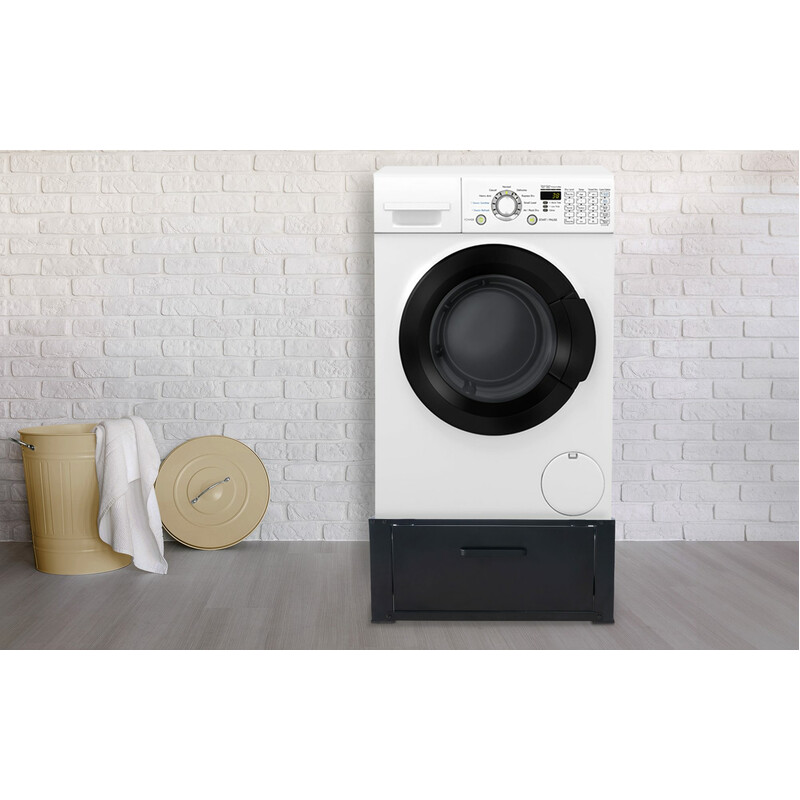 Ergonomisk metallställning med förvaringslåda för hushållsapparater