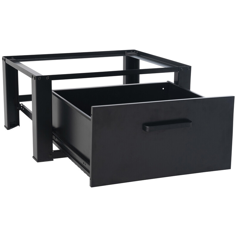 Ergonomisk metallställning med förvaringslåda för hushållsapparater