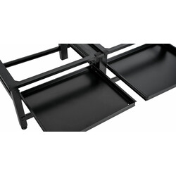 Praktiskt tvättmaskinställ med förvaringslådor och höjdjustering