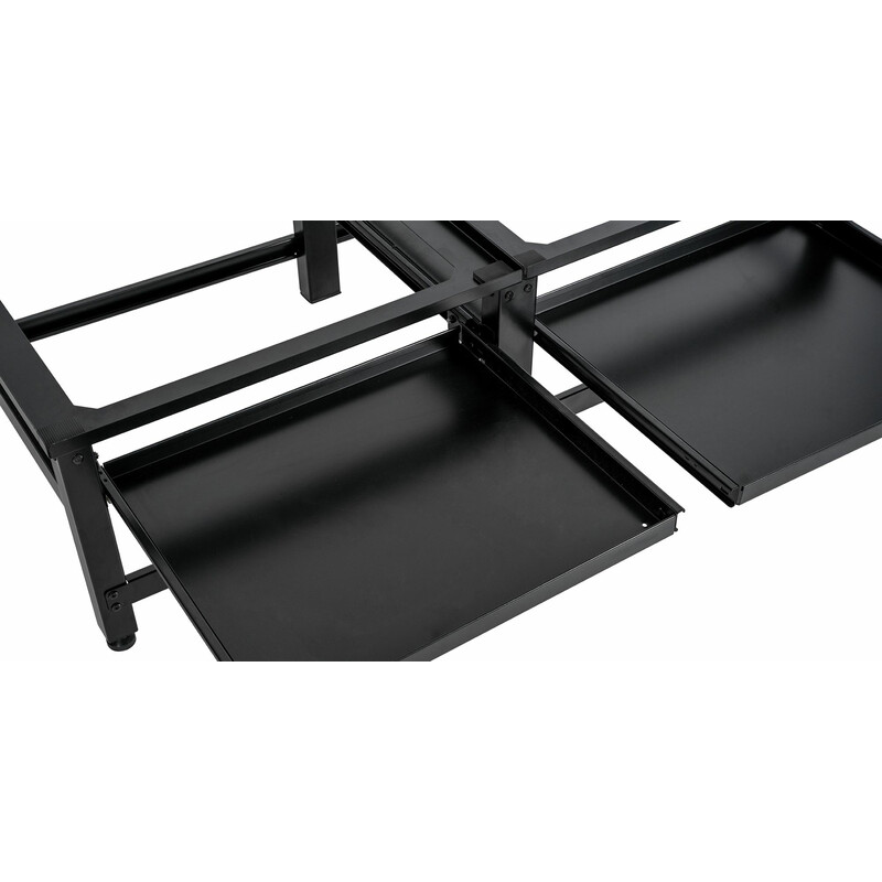 Praktiskt tvättmaskinställ med förvaringslådor och höjdjustering