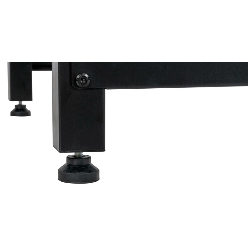 Praktiskt tvättmaskinställ med förvaringslådor och höjdjustering