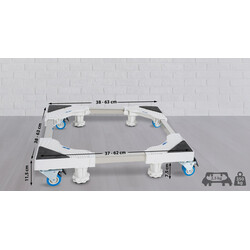 Justerbart stativ för hushållsapparater med hjul och vattenpass