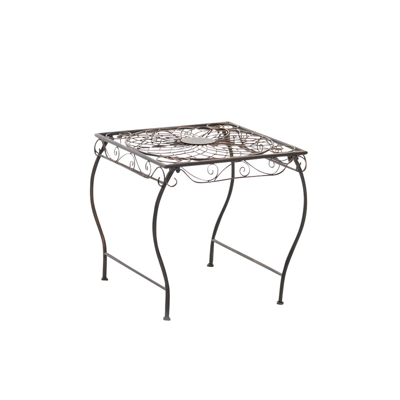 Nostalgiskt handgjort järnbord för trädgård och terrass