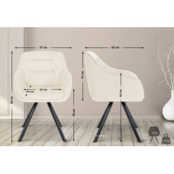 Ergonomisk svängbar stol med sammet- eller tygklädsel