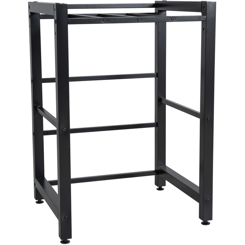 Praktiskt tvättmaskinsstativ med robust konstruktion och justerbara fötter