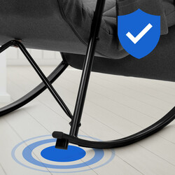 Bekväm justerbar gungstol med sidoficka och metallram