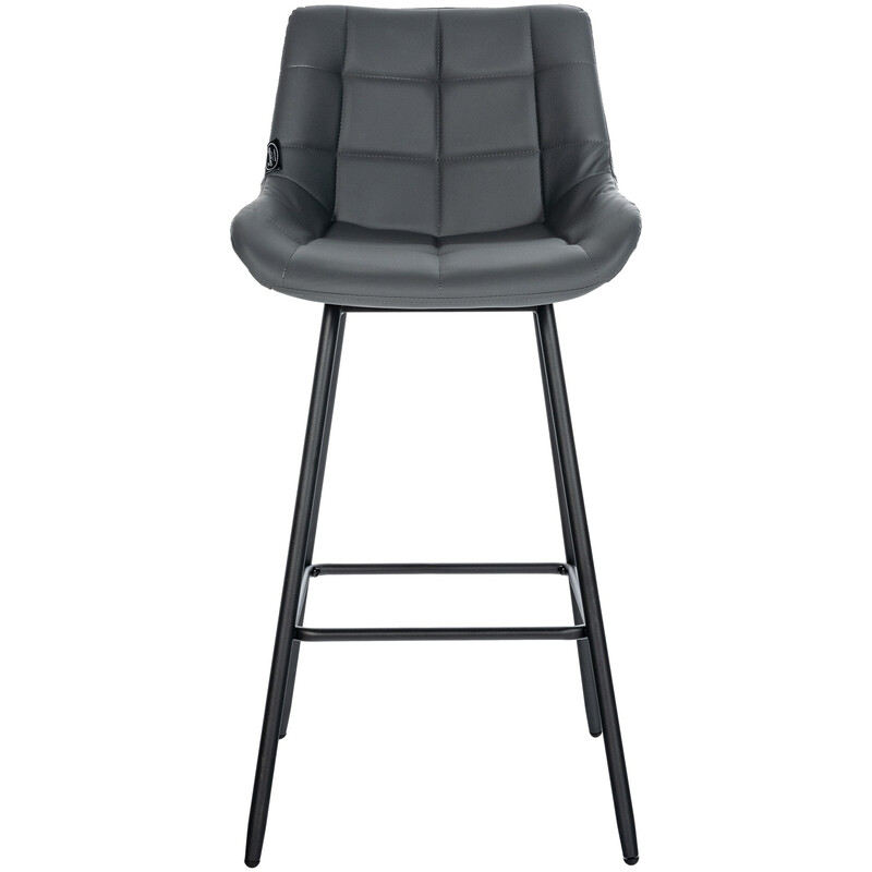 Elegant och stabil barstol med quiltad klädsel