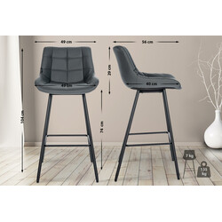 Elegant och stabil barstol med quiltad klädsel