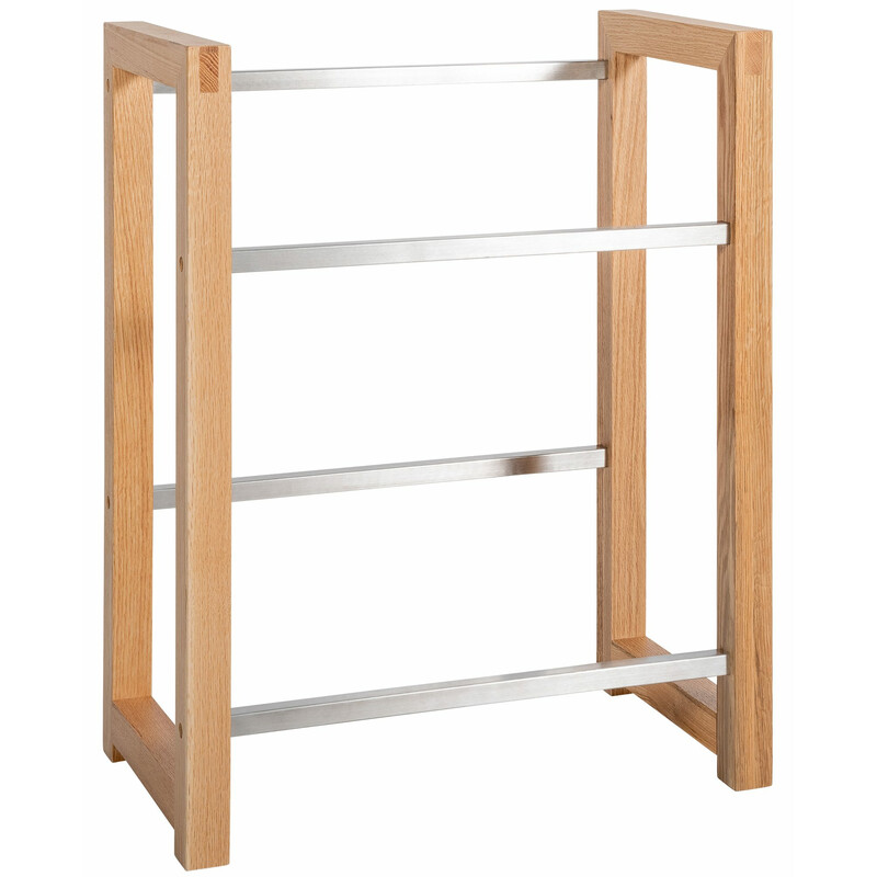 Estetisk hylla för dryckeslådor med trä och metall