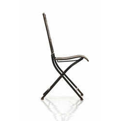 Nostalgisk handgjord trädgårdsstol i järn med antikpatina