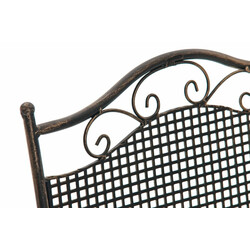 Nostalgisk handgjord trädgårdsstol i järn med antikpatina