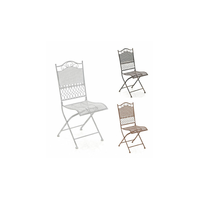 Nostalgisk handgjord trädgårdsstol i järn med antikpatina