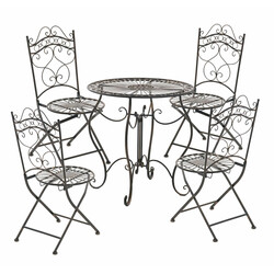 Nostalgisk handgjord trädgårdsstol i järn med antikpatina