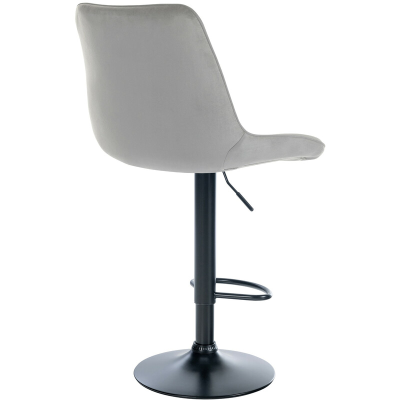 Modern höjdjusterbar barstol med sammetsklädsel och metallram