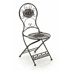 Nostalgisk fällbar trädgårdsstol i handtillverkat järn