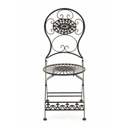 Nostalgisk fällbar trädgårdsstol i handtillverkat järn