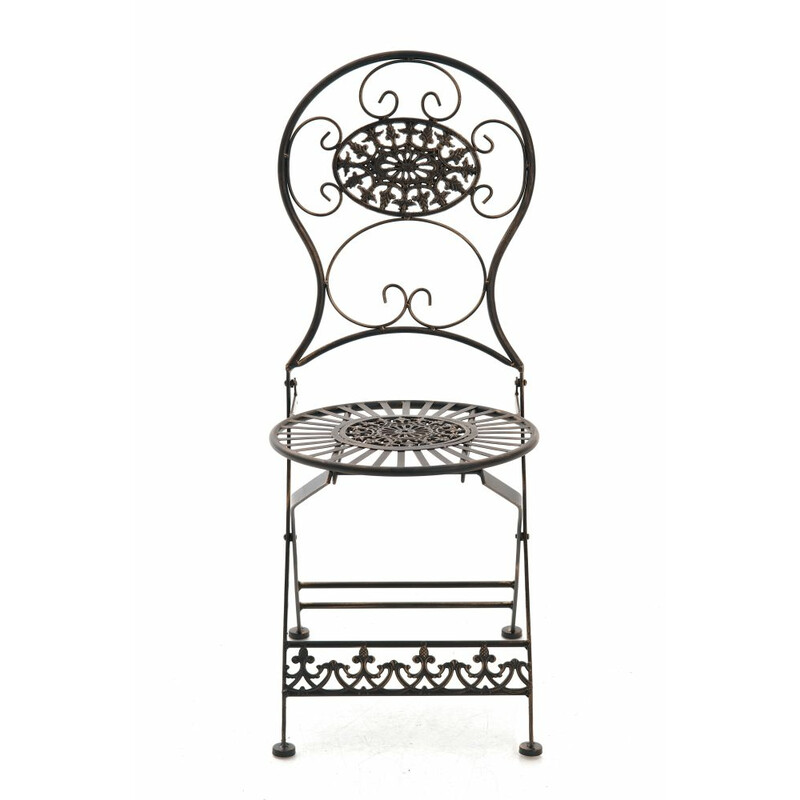 Nostalgisk fällbar trädgårdsstol i handtillverkat järn