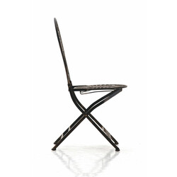 Nostalgisk fällbar trädgårdsstol i handtillverkat järn