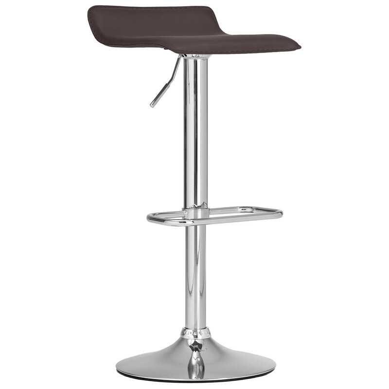 Modern justerbar barstol med kromram och vadderad sits