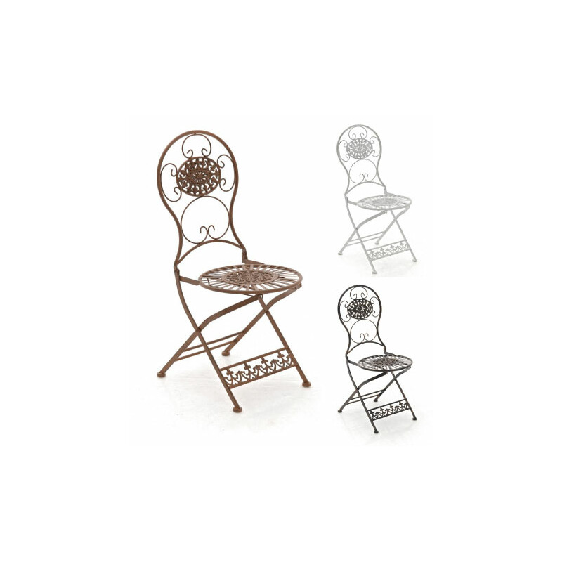 Nostalgisk fällbar trädgårdsstol i handtillverkat järn