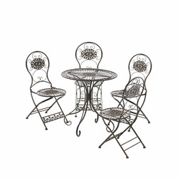 Nostalgisk fällbar trädgårdsstol i handtillverkat järn