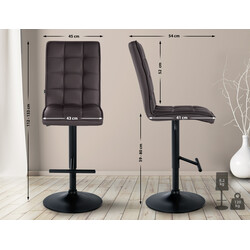 Elegant höjdjusterbar barstol i konstläder för moderna hem