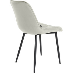 Elegant sammetsstol med quiltad stoppning och metallben