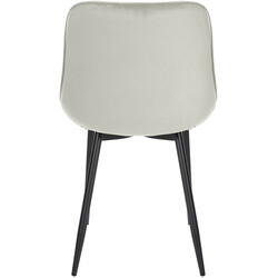 Elegant sammetsstol med quiltad stoppning och metallben