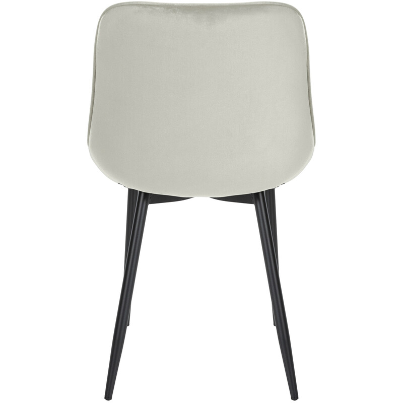 Elegant sammetsstol med quiltad stoppning och metallben