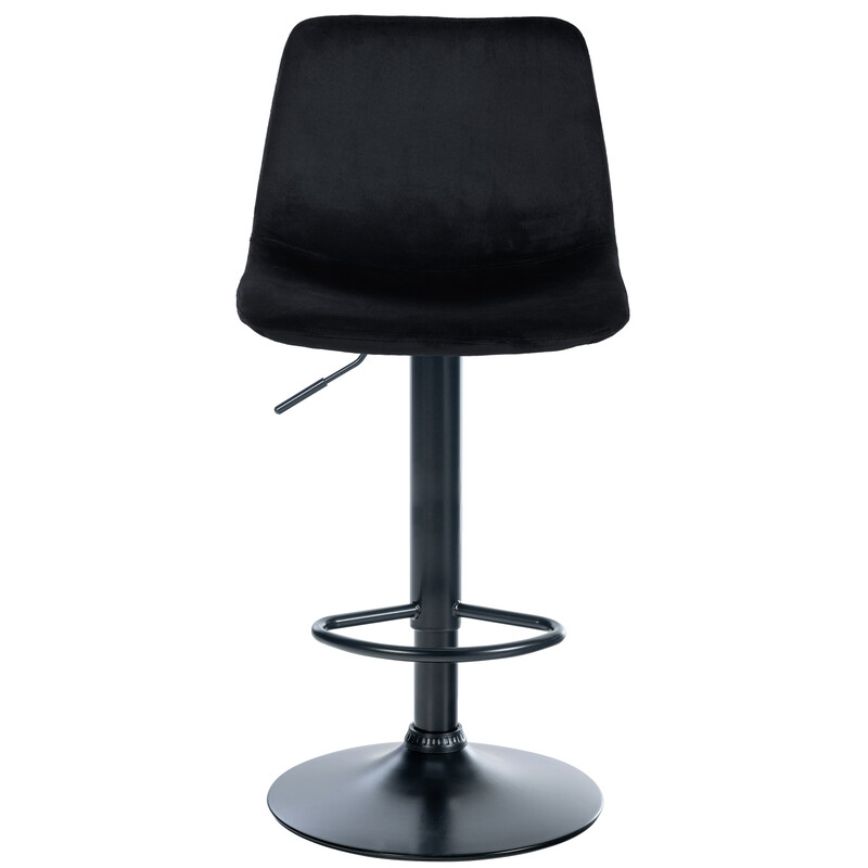 Elegant höj- och sänkbar barstol med sammet och metallram